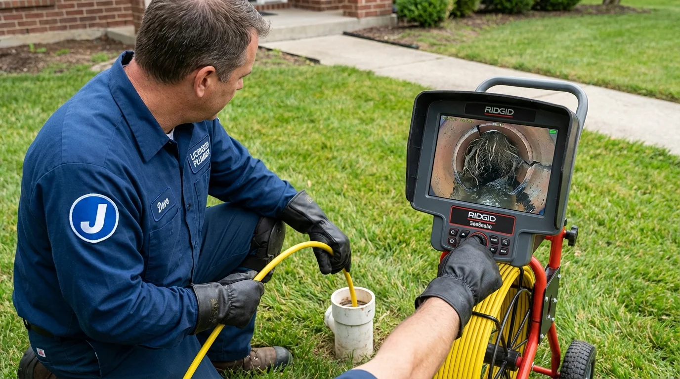 Sewer camera inspection being performed by Johns Plumbing LLC in Spooner